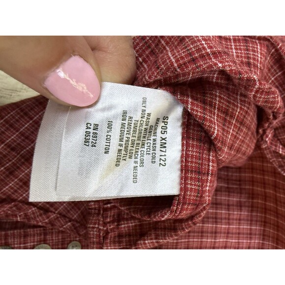 Columbia Sportswear Outdoor size Med Short Sleeve Button Down Red‎ Check Plaid - Picture 7 of 11